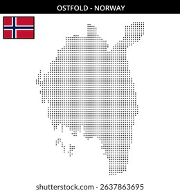 Ostfold region map pixelated design