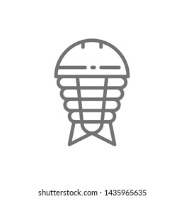 Ostracoderm, prehistoric fish, paleozoic era line icon.