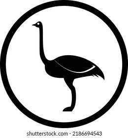 Ostrich black and white logo