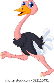 ostrich cartoon running