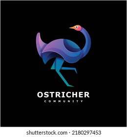 Ostrich Colorful Logo  Icon Template