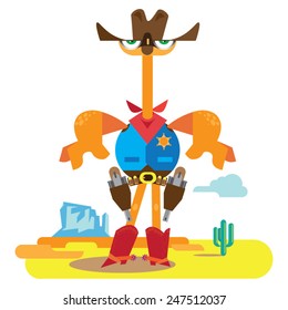 Ostrich is Cowboy in a hat