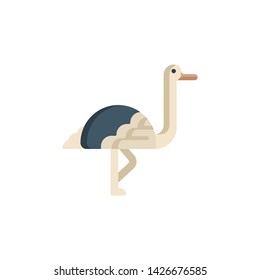 ostrich cute cartoon icon vector on a white background