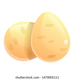 Ostrich eggs icon. Cartoon of ostrich eggs vector icon for web design isolated on white background