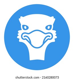 Ostrich glyph icon. Animal head vector. Agriculture sign. Graph symbol for your web site design, logo, app, UI. EPS10.