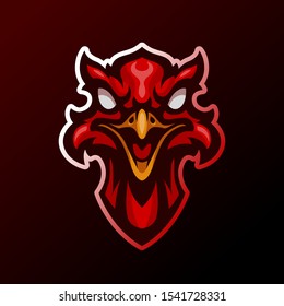 
ostrich head mascot vector illustration for sports and gaming logos