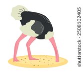 Ostrich head in sand icon clipart avatar logtotype isolated vector illustration