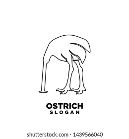 ostrich head in sand outline silhouettes logo icon designs vector. Vector illustration isolated on the white background