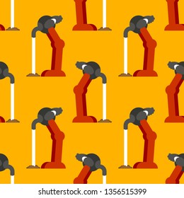 Ostrich head in sand pattern seamless. Big bird background