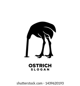 ostrich head in sand silhouettes logo icon designs vector. Vector illustration isolated on the white background