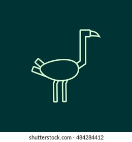 Ostrich icon. Animal thin line design. vector illustration