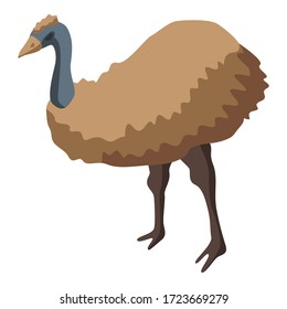 Ostrich icon. Isometric of ostrich vector icon for web design isolated on white background