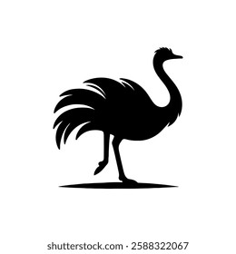 Ostrich icon logo logo vector flat illustration design on white background.