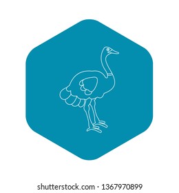 Ostrich icon. Outline illustration of ostrich vector icon for web