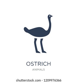Ostrich icon. Trendy flat vector Ostrich icon on white background from animals collection, vector illustration can be use for web and mobile, eps10