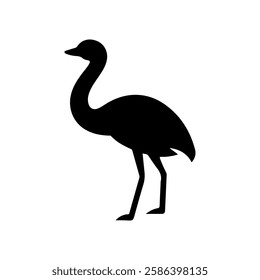 Ostrich icon vector flat illustration design on white background.