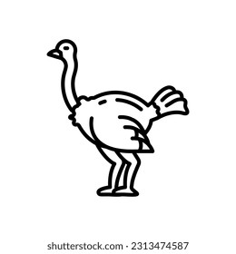 Ostrich icon in vector. Illustration