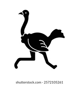 Ostrich icon. Ostrich vector illustration. Wild animal. Isolated on white background.