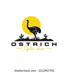 ostrich illustration logo design your company