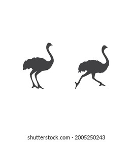Ostrich illustration logo vector design