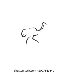 Ostrich illustration logo vector design