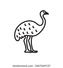 Ostrich isolated outline Icon, Vector Illustration