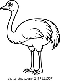 Ostrich line art vector  file