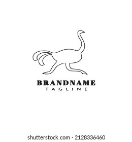 ostrich logo cartoon icon unique template black modern isolated vector illustration