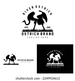 Ostrich Logo Design, Desert Animal Illustration, Living In The Forest, Vector Camel Brand Product
