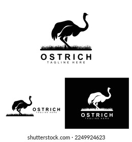 Ostrich Logo Design, Desert Animal Illustration, Living In The Forest, Vector Camel Brand Product