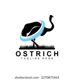 Ostrich Logo Design, Desert Animal Illustration, Living In The Forest, Vector Camel Brand Product