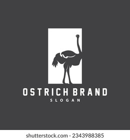 Ostrich Logo Design, Desert Animal Illustration, Living In The Forest, Vector Camel Brand Product