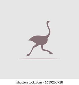 Ostrich logo design silhouette Creative logo Bird logo