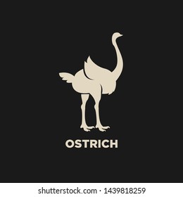 ostrich logo with gold color icon design vector illustration