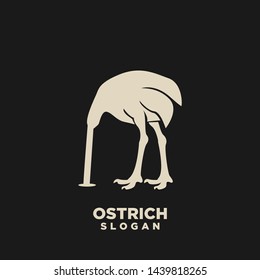 ostrich logo with gold color icon design vector illustration