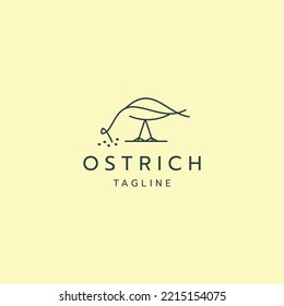 Ostrich logo icon design template flat vector