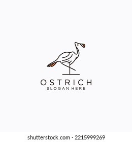 Ostrich logo icon design template flat vector