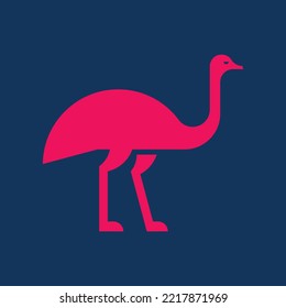 Straußenlogo. Symboldesign. Vorlagenelemente