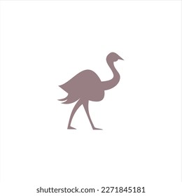 Ostrich Logo icon symbol simple isolated design bird animal wildlife vector.