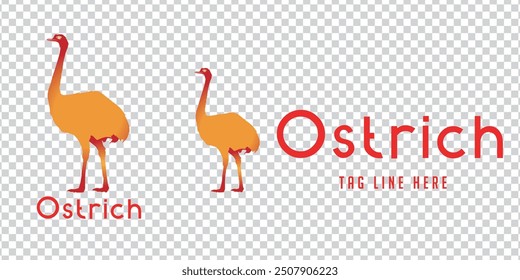 Ostrich Logo Template. Stock Vector Icon. Logo with two color combination... Solid CMYK with gradient color... Logo in vector format, fully editable without quality loss

