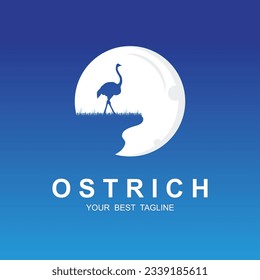 ostrich logo vector icon illsutration design