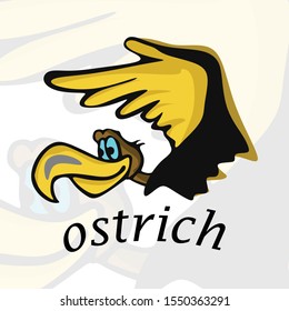 ostrich mascot logo design vector