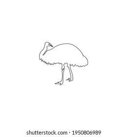 ostrich  one line vector illustration