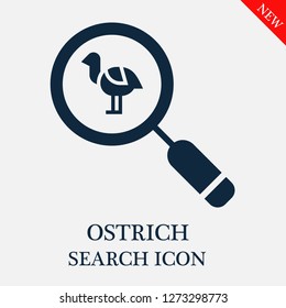 Ostrich search icon. Editable Ostrich search icon for web or mobile.