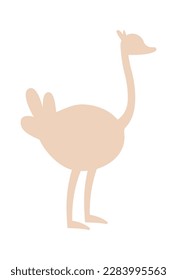 Icono plano de avestruz Silhouette de animales marinos. Ilustración del vector