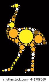 ostrich shape vector design by color point