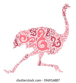 ostrich shape vector design illustration