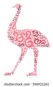ostrich shape vector design illustration
