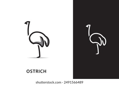 Ostrich silhouette logo,with minimalist design.