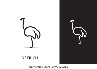 Ostrich silhouette logo,with minimalist design.